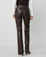 Ann Taylor The Petite Faux Leather Skinny Flare Pant Pure Chocolate Women's