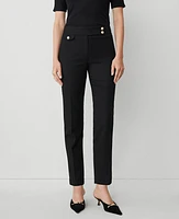 Ann Taylor The Extended Tab Waist Eva Ankle Pant Twill Black Women's