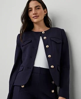 Ann Taylor Ponte Crew Neck Jacket Women's