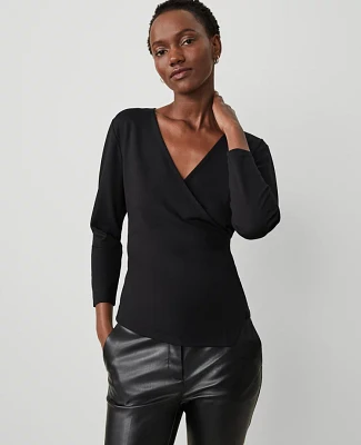 Ann Taylor Asymmetrical Wrap Top Women's