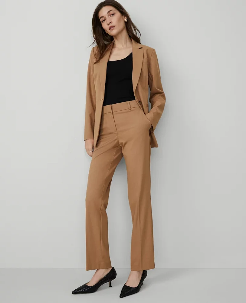 Ann Taylor The Petite Straight-Leg Pant Seasonless Stretch Perfect Camel Women's