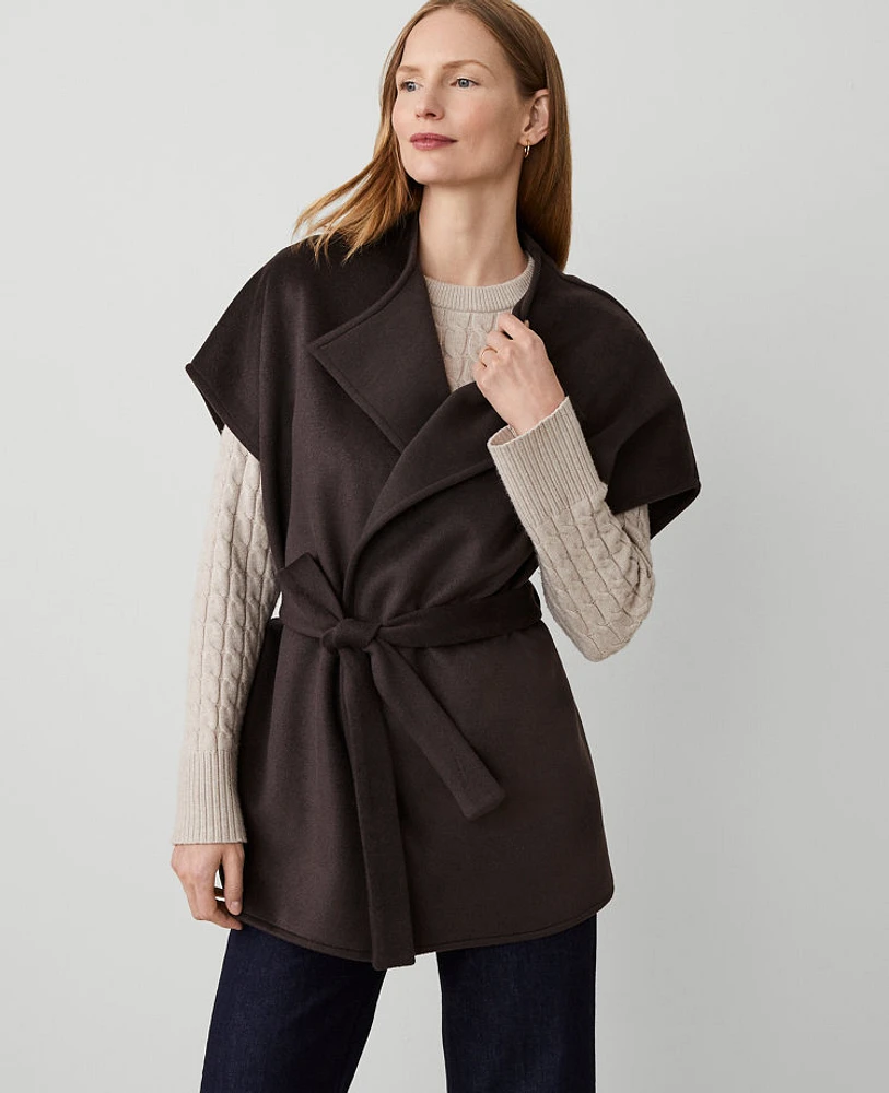 Ann Taylor Cap Sleeve Belted Poncho Women's