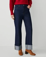 Ann Taylor Crop Pintuck Jean Classic Rinse Wash Women's