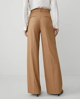 Ann Taylor The Petite Wide-Leg Pant Seasonless Stretch — Curvy Fit Perfect Camel Women's