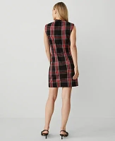 Ann Taylor Plaid Shift Dress Black Women's