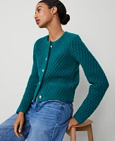 Ann Taylor Petite Basketweave Sweater Jacket Women's