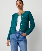 Ann Taylor Petite Basketweave Sweater Jacket Women's