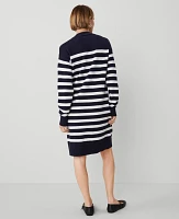 Ann Taylor Striped Sweater Dress Navy/White Women's