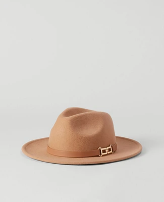 Ann Taylor Buckle Fedora Cafe Au Lait Women's