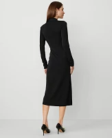 Ann Taylor Petite Twist Waist Midi Dress Black Women's