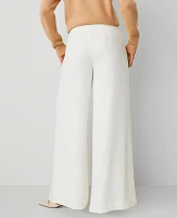 Ann Taylor The Dramatic Wide-Leg Crepe Pant Winter White Women's