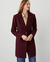 Ann Taylor Petite Chesterfield Coat Mauve Rose Women's