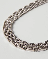 Ann Taylor Chain Link Necklace Silvertone Women's