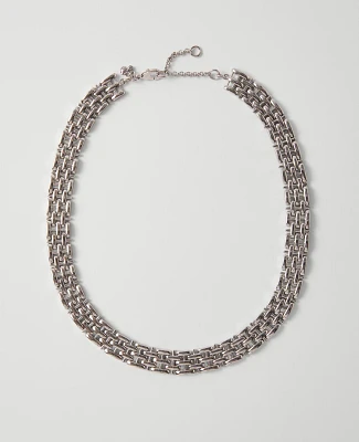 Ann Taylor Chain Link Necklace Silvertone Women's