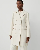 Ann Taylor Petite Notch Collar Coat Sand Shell Women's