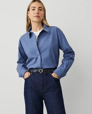 Ann Taylor Button Down Shirt Precious Sapphire Women's