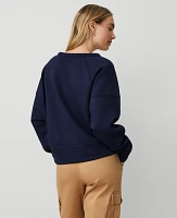 Ann Taylor Raglan Sweatshirt Deep Space Blue Women's