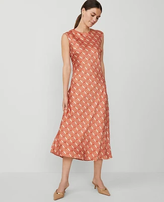 Ann Taylor Maze Column Slip Dress Toasted Tangerine Women's