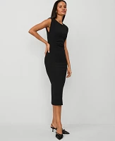 Ann Taylor Petite Cap Sleeve Sheath Midi Dress Black Women's