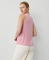 Ann Taylor Mixed Media V-Neck Shell Top Women's