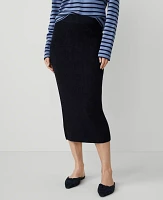 Ann Taylor Ribbed Pencil Sweater Skirt Dark Indigo Women's