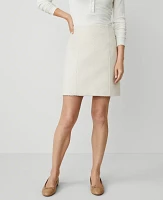 Ann Taylor Petite Seamed A-Line Skirt Sand Shell Women's