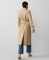 Ann Taylor Petite Long Fitted Trench Coat Baguette Women's