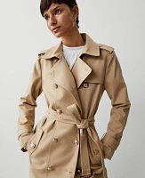 Ann Taylor Petite Long Fitted Trench Coat Baguette Women's