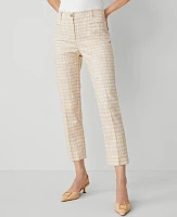 Ann Taylor The Relaxed Cotton Crop Pant Plaid Toasted Oat Women's