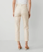 Ann Taylor The Relaxed Cotton Crop Pant Plaid Toasted Oat Women's