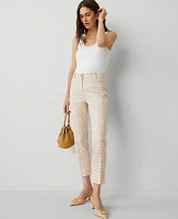 Ann Taylor The Relaxed Cotton Crop Pant Plaid Toasted Oat Women's