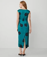 Ann Taylor Floral Square Neck Column Maxi Dress Green Marais Women's