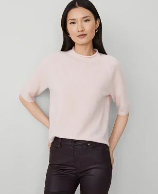 Ann Taylor Petite Cashmere Relaxed Roll Neck T-Shirt Women's