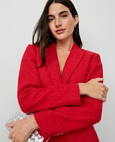 Ann Taylor Tweed Fitted Blazer Iconic Red Women's