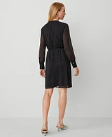 Ann Taylor Petite Crew Neck Short Shift Dress Black Women's