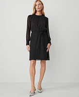 Ann Taylor Petite Crew Neck Short Shift Dress Black Women's