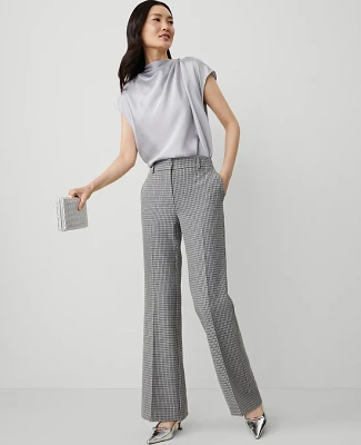 Ann Taylor The Jayne Trouser Houndstooth Pant Size 14 Black / Grey Women's