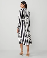 Ann Taylor Striped Maxi Flare Dress Night Sky Women's