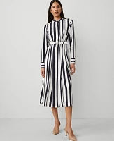 Ann Taylor Striped Maxi Flare Dress Night Sky Women's