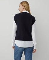 Ann Taylor Layered Mixed Media Sweater Women's