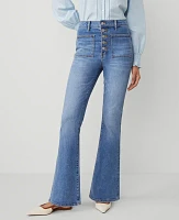 Ann Taylor The Patch Pocket Flare Jean Light Vintage Indigo Wash Women's