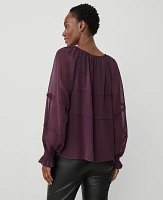 Ann Taylor Split Neck Popover Top Women's