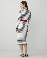 Ann Taylor Striped Sweater Dress Navy/White Women's