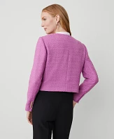 Ann Taylor Tweed Cropped Jacket Orchid Glow Women's