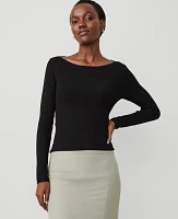 Ann Taylor Ribbed Boatneck Sweater Women's