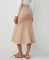 Ann Taylor Trumpet Midi Skirt Cappuccino Tan Women's