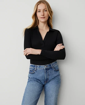 Ann Taylor Weekend Collection Polo Popover Top Women's