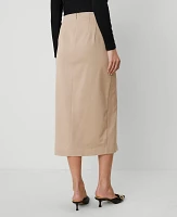 Ann Taylor Button Wrap Pocket Skirt Cappuccino Tan Women's