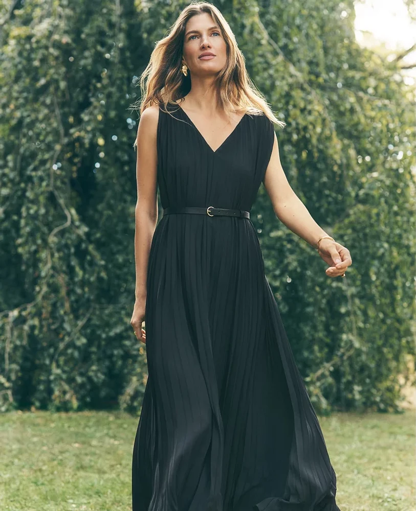 Ann Taylor Pleated Maxi Swing Dress Women's