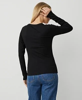 Ann Taylor Petite Long Sleeve Scoop Neck T-Shirt Women's